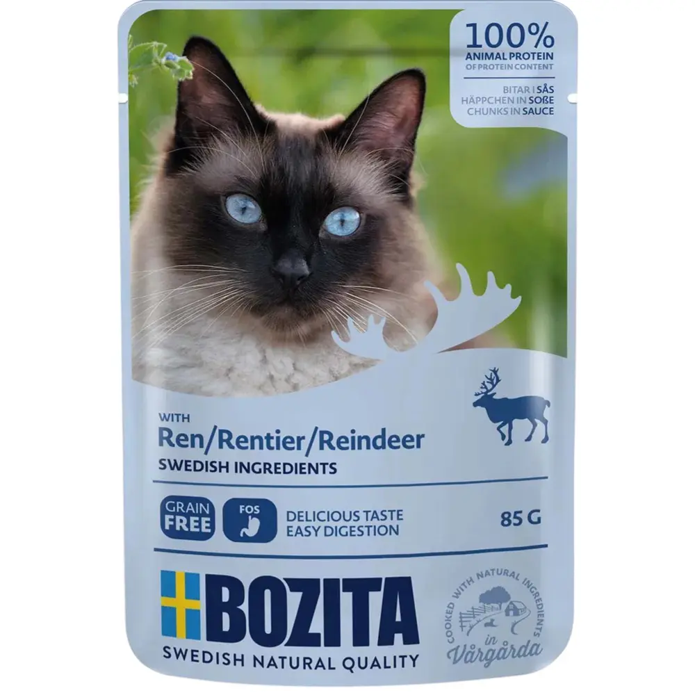 Bozita Kattefoder pose 85g rensdyr sovs